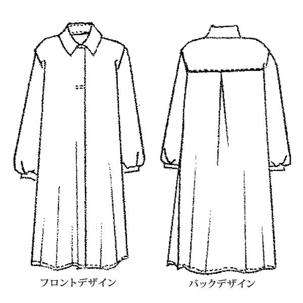 襟付ストレッチカットソープリントワンピース