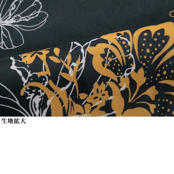 紐ベルト付シフォンプリントワンピース