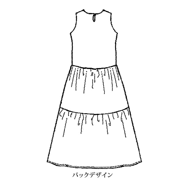 綿麻水玉プリントワンピース