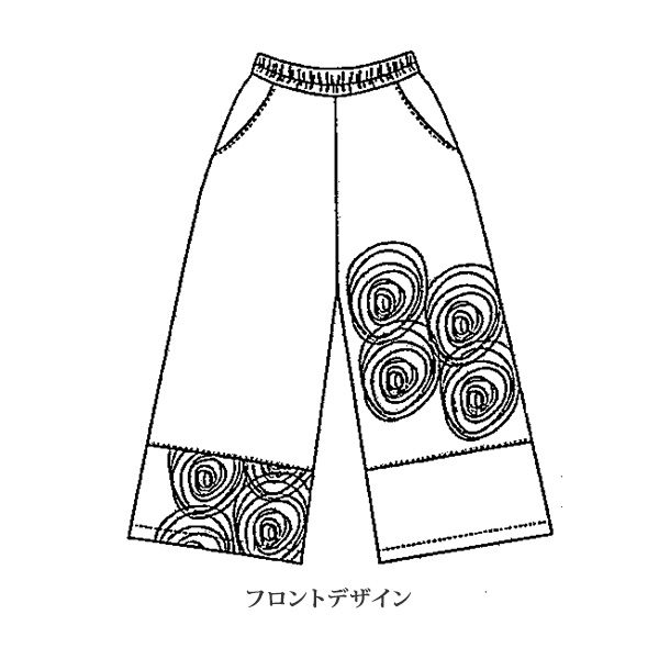 うずまきプリントデニムワイドパンツ