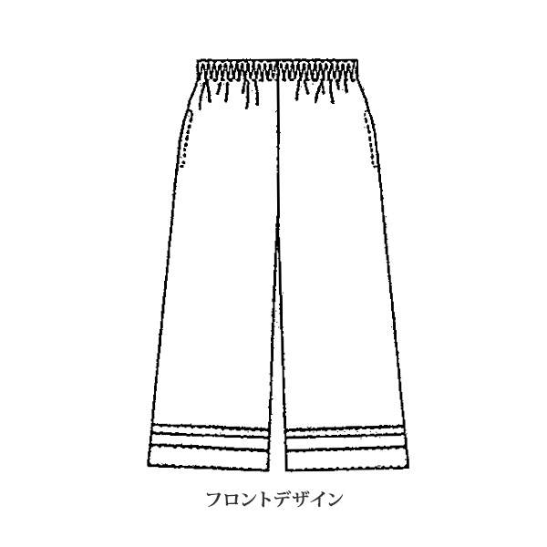 綿リップル素材和柄使いパンツ / 大きいサイズ M L LL 3L