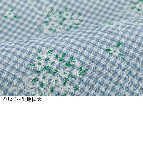 フリル襟花柄ブラウス