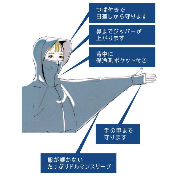 冷感＆UVカットのドルマンパーカー