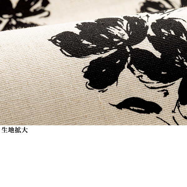 麻混花柄プリントチュニック