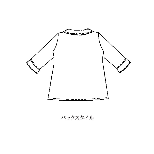 綿麻ドット柄ショール襟風ブラウス