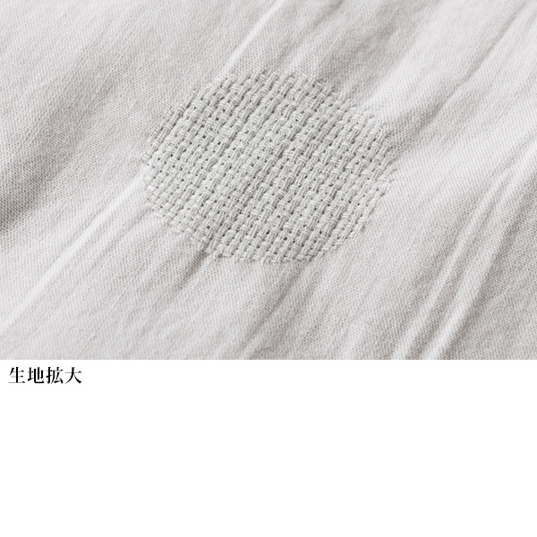 綿麻ドット柄ショール襟風ブラウス