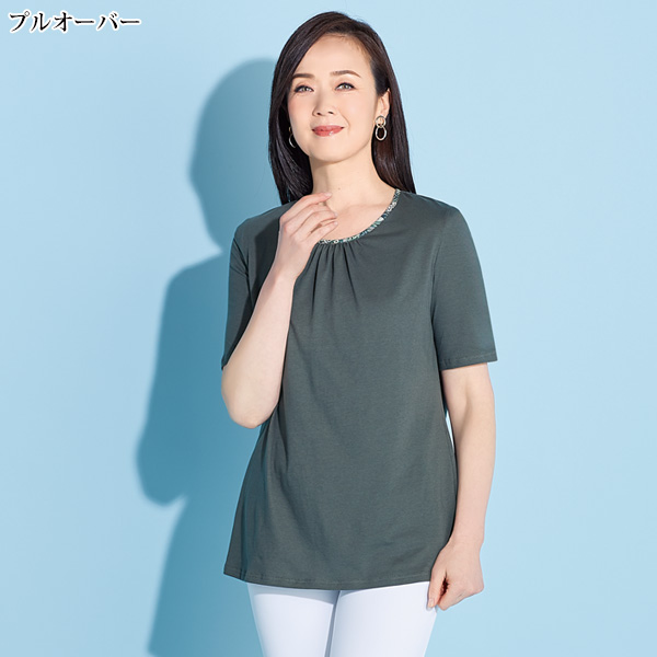 総柄プリントブラウスアンサンブル / 大きいサイズ M L LL 3L 4L 5L
