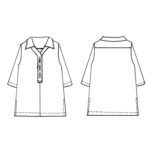 総柄スキッパーブラウス