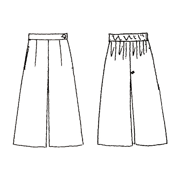 線描きプリントワイドパンツ / 大きいサイズ M LL 4L