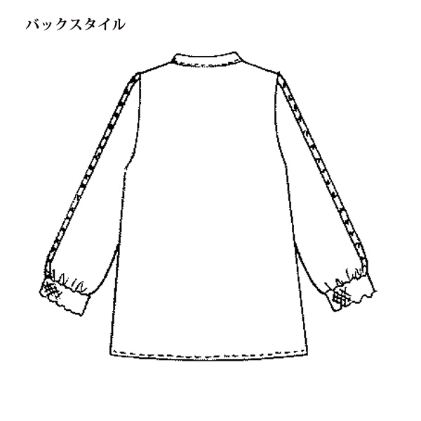 レース・ピンタック使い綿ブラウス