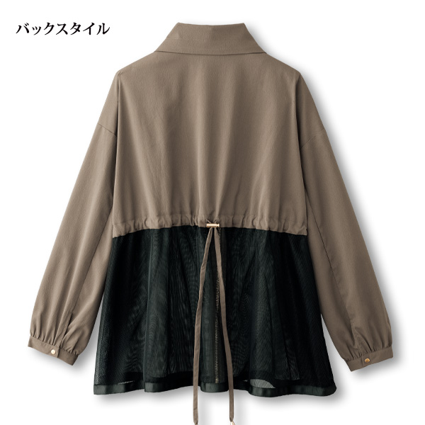 メッシュ切替えフレアブルゾン