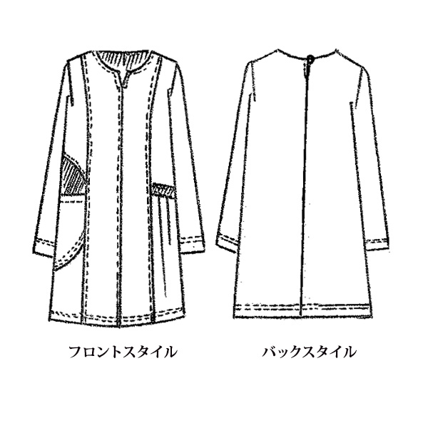 杢調カットソーツイード調 ジャカード使いデザインチュニック