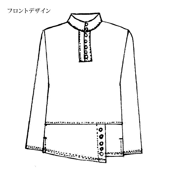 スタンド襟プリントプルオーバー