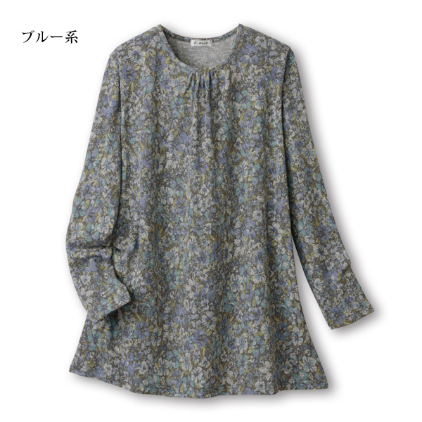 総柄小花プリントチュニック 大きいサイズ ML LL 3L