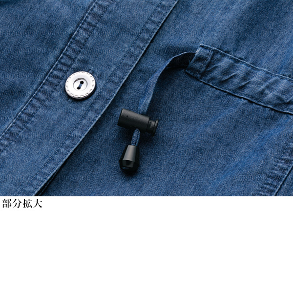 綿混柔らかデニムブルゾン 大きいサイズ M L LL 3L