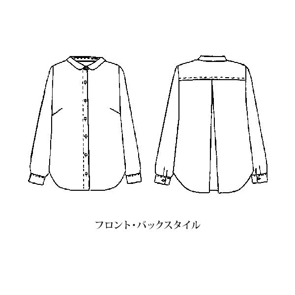 襟付プリントブラウス