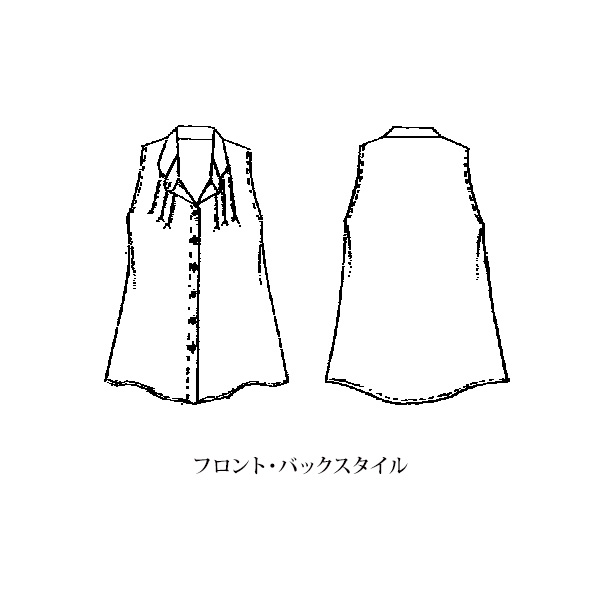 ウールガーゼ ピンタックデザインベスト