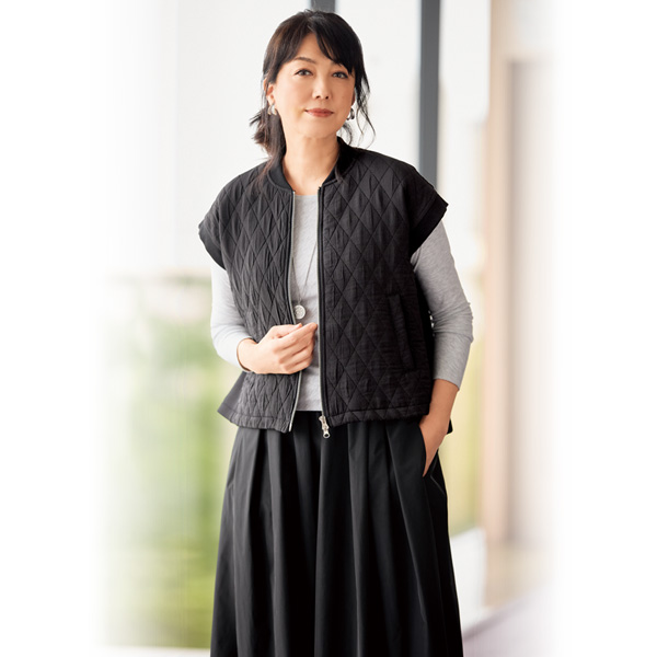 薄キルト使いベスト