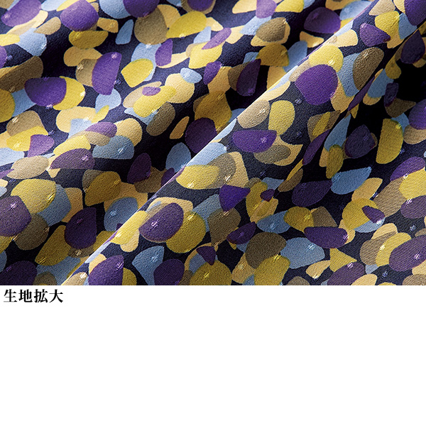 表面変化素材使用プリントブラウス / 大きいサイズ M LL 4L