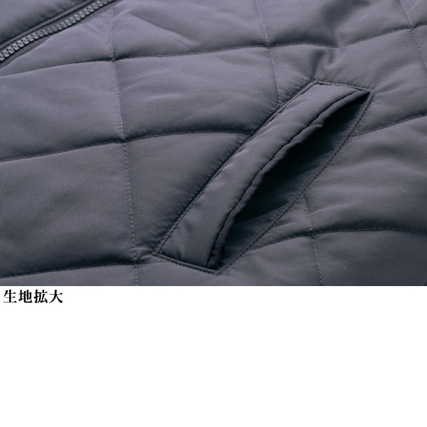 フェイクファー付 中わたキルトコート