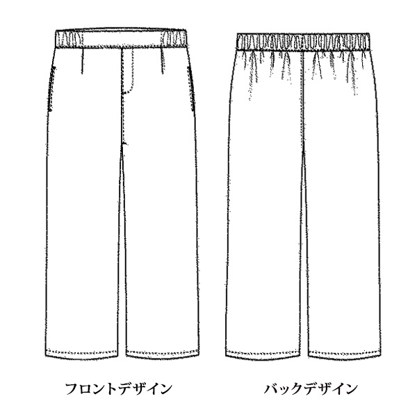 格子柄先染めワイドパンツ
