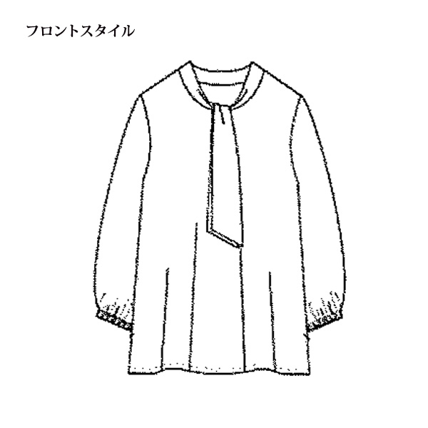 ペイズリー柄 ボウタイカットソーチュニック