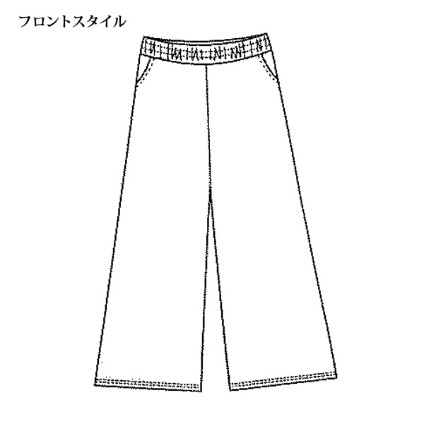 オリエンタル柄起毛ワイドパンツ