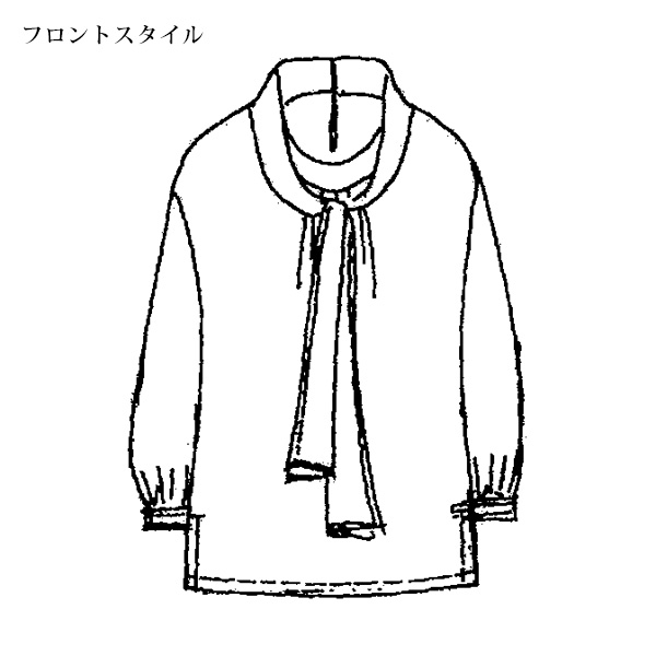 プリントボウタイブラウス / 大きいサイズ M LL 4L | 京都通販