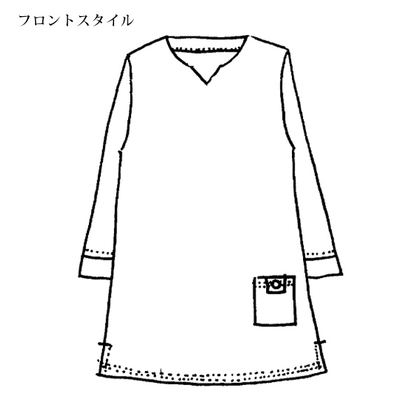 プリント配色チュニック / 大きいサイズ M 3L