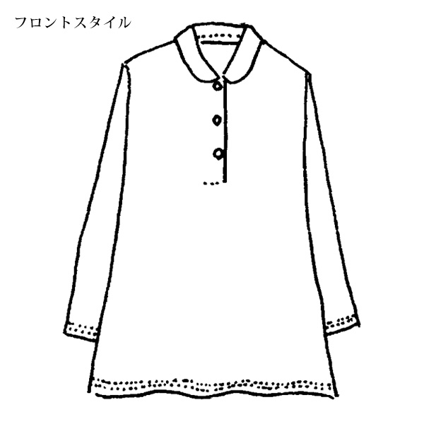 総柄襟付プルオーバー / 大きいサイズ M LL 3L