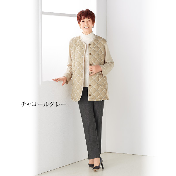 「OutFirst」ストレートパンツ （股下65cm） / 大きいサイズ M L LL 3L 4L
