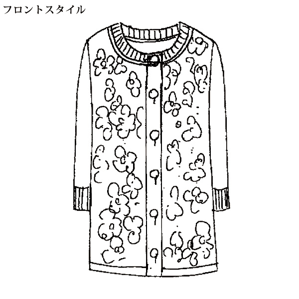 ふくれジャカードニットカーディガン 大きいサイズ M LL 4L