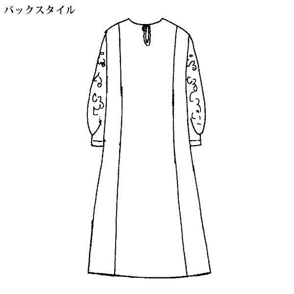 袖プリントワンピース 大きいサイズ M LL 4L