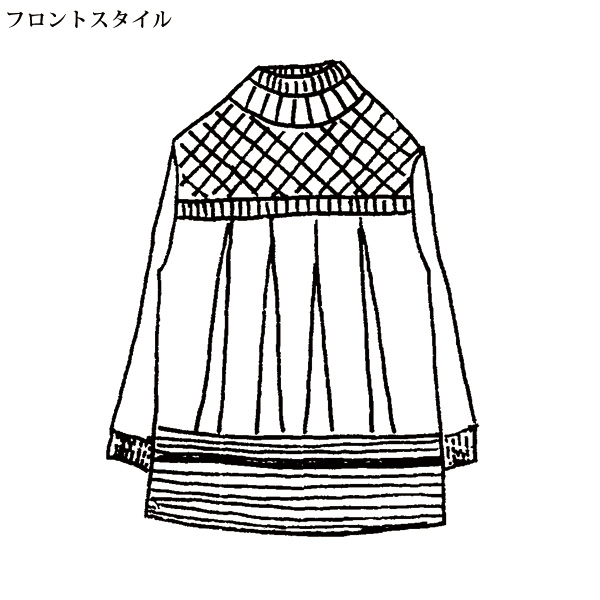 編み地切替え Aラインセーター 大きいサイズ M LL 4L