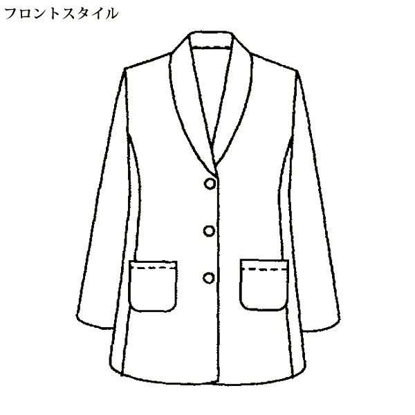 中わた入りショール襟ジャケット 大きいサイズ M LL 4L