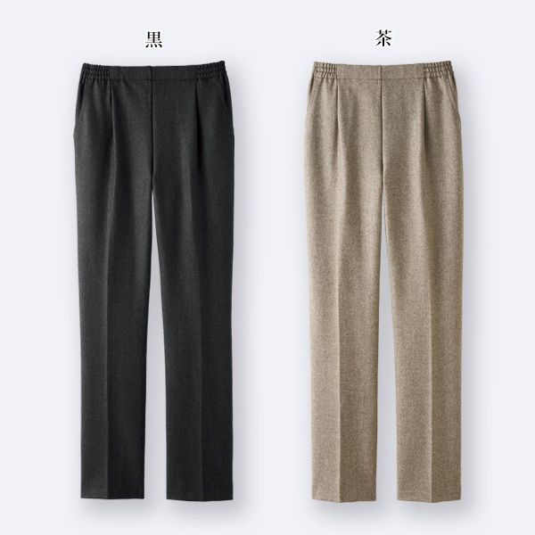 尾州産生地使用 ウール混ストレッチパンツ 股下59cm 大きいサイズ M L LL 3L 4L