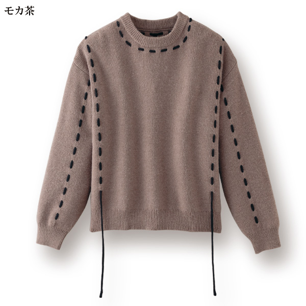 紐使いニットプルオーバー