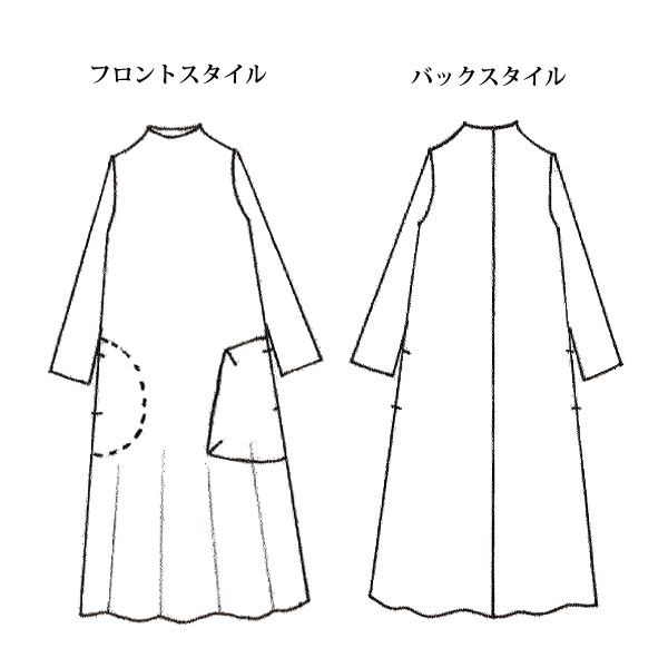 イレギュラーストライプ ボトルネックワンピース