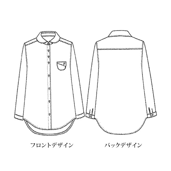 格子柄襟付 オーバーブラウス
