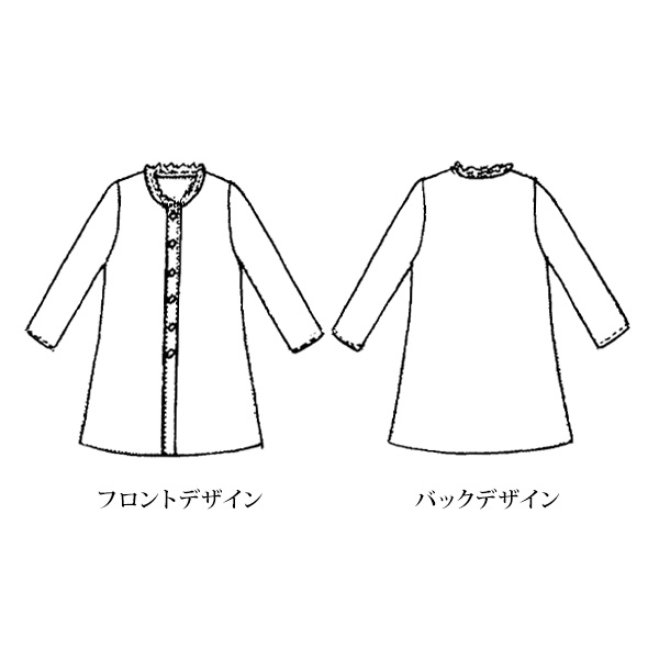 ちりめん ブラックフリル ロングブラウス