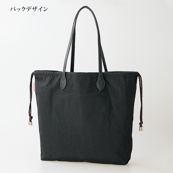 刺しゅう使い レザーハンドルバッグ 椿柄