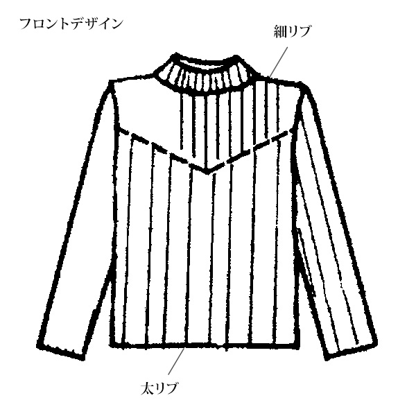 ウール混リブ切替え ニットプルオーバー 大きいサイズ M L LL 3L