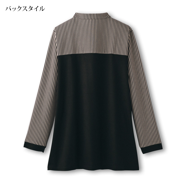 ストライプ配色カットソープルオーバー