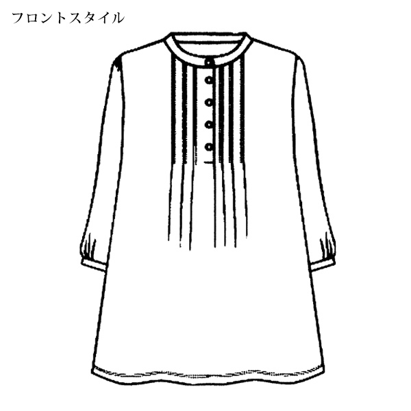総柄ピンタックプルオーバー 大きいサイズ M LL 4L