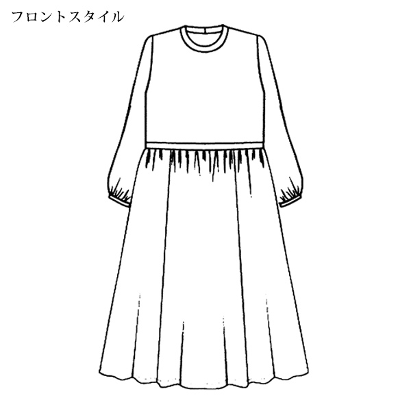 ベロア切替えワンピース 大きいサイズ M LL 4L
