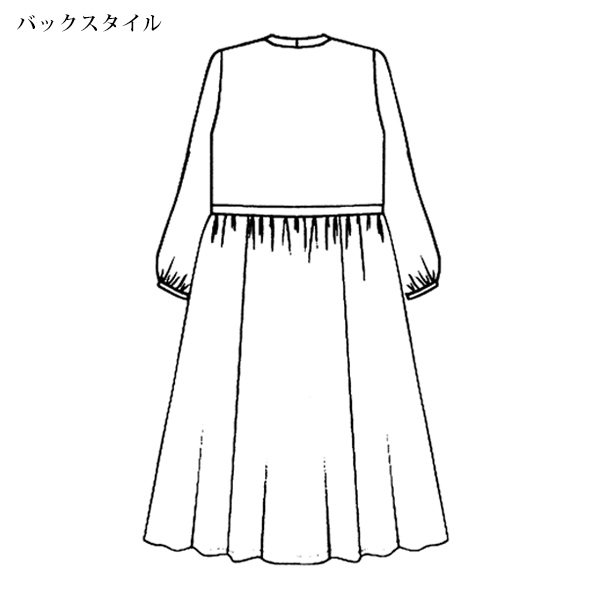 ベロア切替えワンピース 大きいサイズ M LL 4L