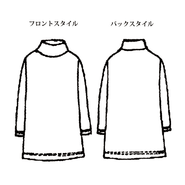 総柄起毛チュニック 大きいサイズ M LL 4L