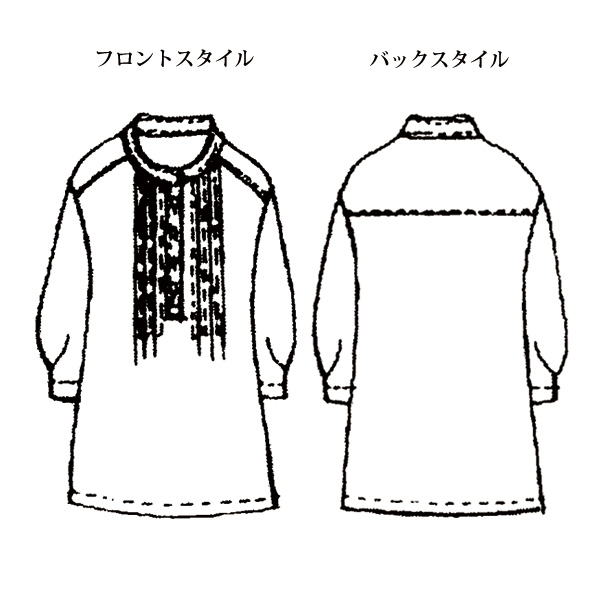 微起毛プリントチュニック 大きいサイズ M LL 4L