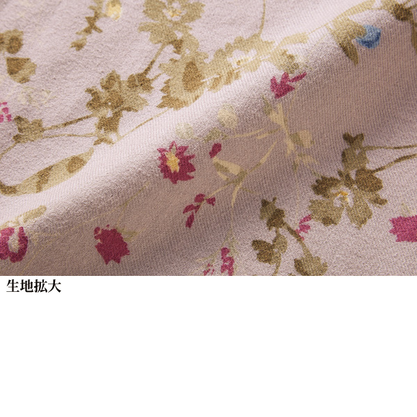 微起毛プリントチュニック 大きいサイズ M LL 4L