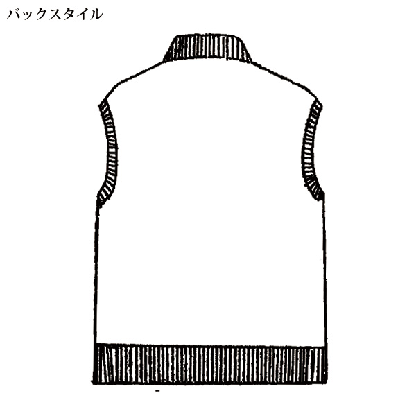 ジップニットベスト 大きいサイズ M LL 4L